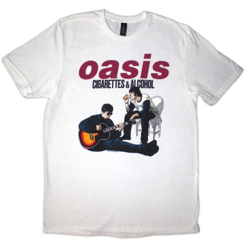 Oasis - Cigarettes & Alcohol Illustration (White) póló