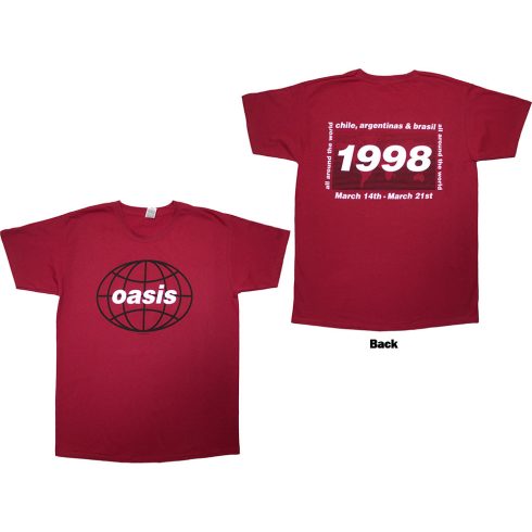 Oasis - 1998 World Tour - South America (Red) póló