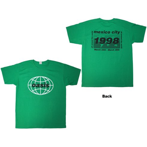 Oasis - 1998 World Tour - Mexico City (Green) póló