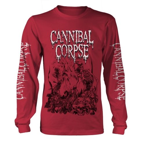Cannibal Corpse - PILE OF SKULLS 2018 (RED) hosszú ujjú póló