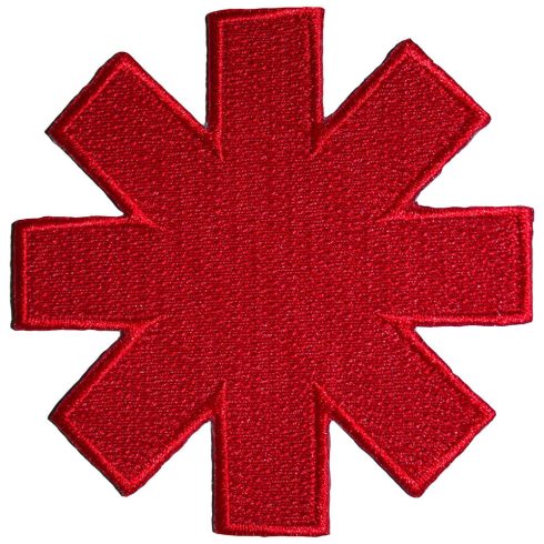 Red Hot Chili Peppers - Asterisk Cut-Out Red Border (szőtt) felvarró