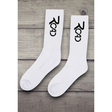 Road logó fehér zokni