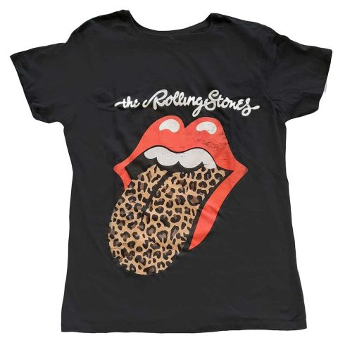 The Rolling Stones - Leopard Print Tongue női póló