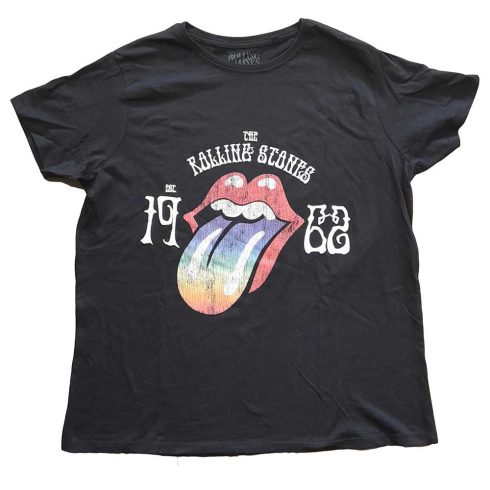The Rolling Stones - Sixty Rainbow Tongue '62 (Puff Print) női póló