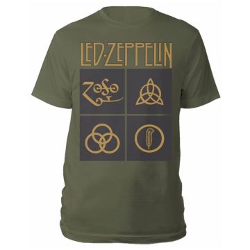   Led Zeppelin - GOLD SYMBOLS & BLACK SQUARES póló ( XL-es méret ) 