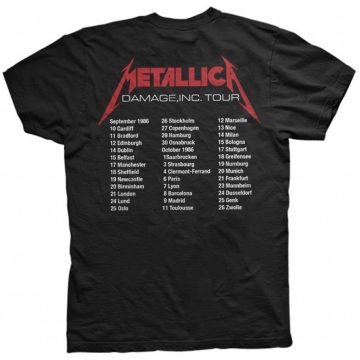   Metallica - MOP EUROPEAN TOUR 86' póló ( L-es méret )
