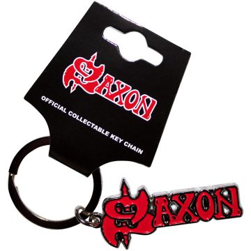 Saxon - Red Logo fém kulcstartó