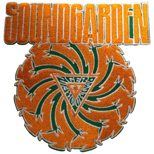 Soundgarden - Badmotorfinger Orange on Green (szőtt) felvarró