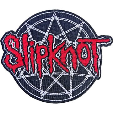 Slipknot - Red Logo Over Nonogram (szőtt) felvarró