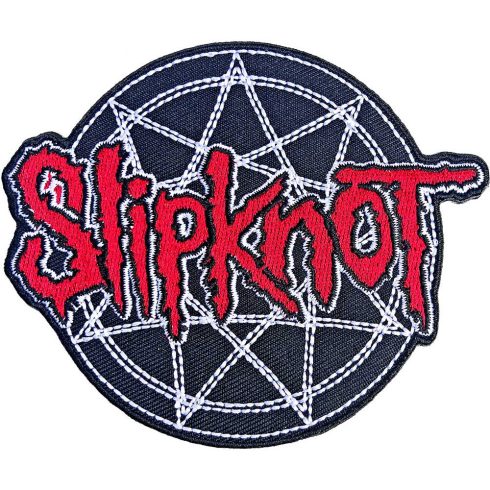 Slipknot - Red Logo Over Nonogram (szőtt) felvarró