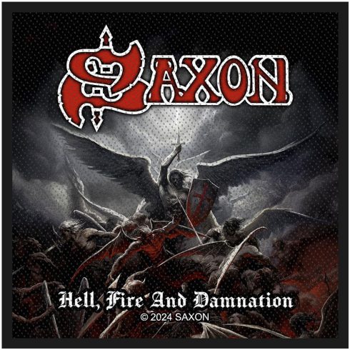 Saxon - Hell, Fire And Damnation (szőtt) felvarró