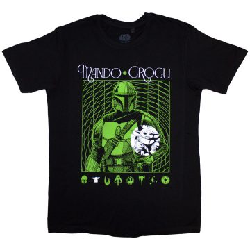 Star Wars - The Mandalorian Mando & Grogu Neon póló