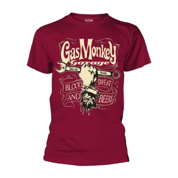   Gas Monkey Garage - MECHANICS SPANNER (BURGUNDY) póló ( M-es méret ) 